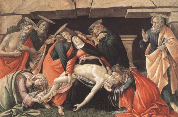 Sandro Botticelli Lament for Christ Dead,with St Jerome,St Paul and St Peter